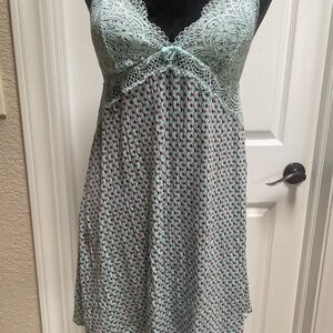 Victoria's Secret Lace Chemise - Light Blue and Red